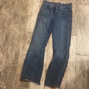 Express high rise dark wash flare new without tags. Size 6